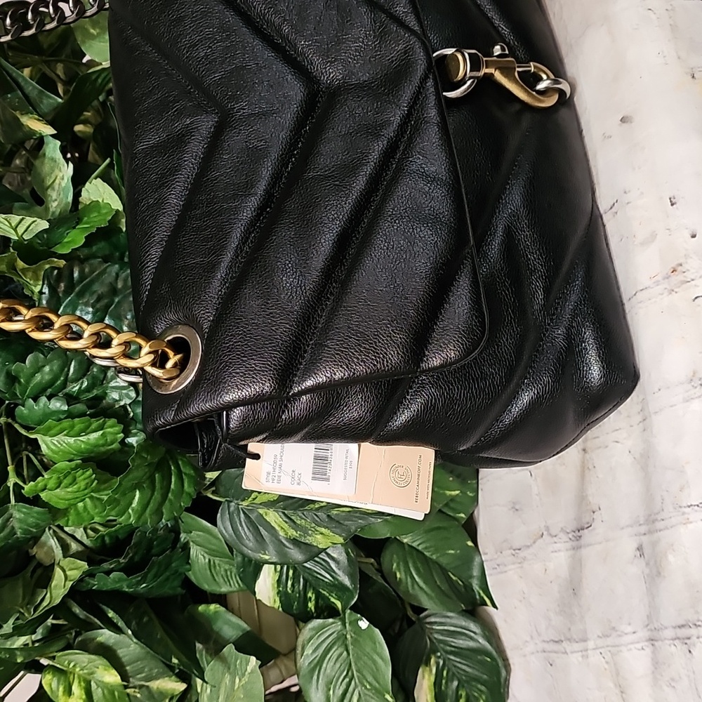 Rebecca Minkoff NWT 2 Faced Edie Black Maxi Quilted Chain Crossbody/Shoulder Bag - Picture 4 of 16
